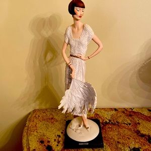 Lady With White Feather Fan